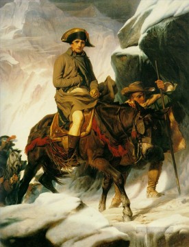 ポール・ドラローシュ Painting - ナポレオンのアルプス越え 1850 年の歴史 イポリット・ドラローシュ